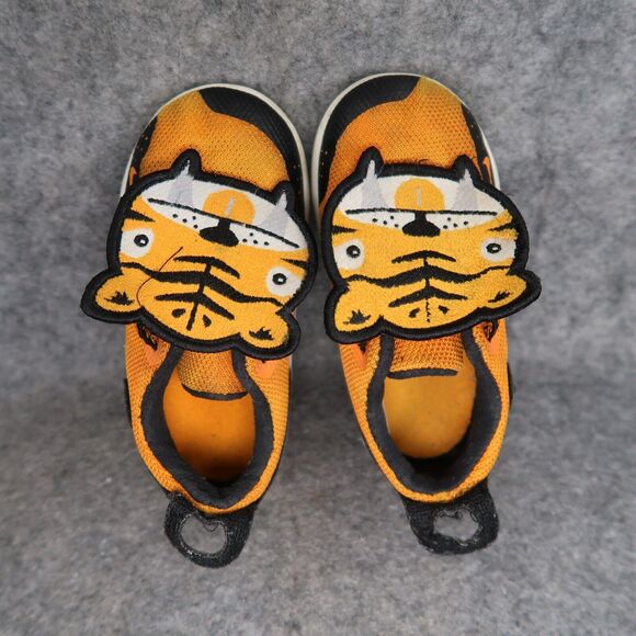 Nike Shoes Kids 7 Sneakers KD 11 Little Big Cats Slip On Toddler Orange Black - Picture 7 of 13